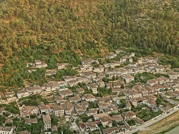 Berat old town Albania panorama